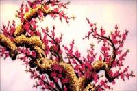 Tranh đá quý hoa đào chữ tâm 03 - HD03