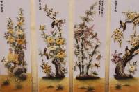 Tranh tứ quý Đào Trúc Cúc Trà - TQ06