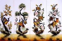 Tranh tứ quý Mai Tùng Cúc Trà - TQ07