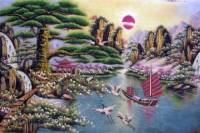 Tranh đá quý tùng đón khách - TM10