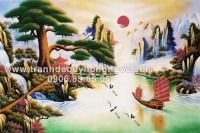 Tranh đá quý tùng đón khách - TM11