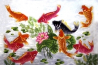 Tranh đá quý cửu ngư đồ - DV06