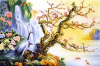 Tranh đá quý Đào hạc xuân - DV09