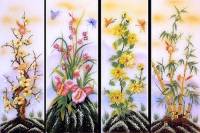 Tranh tứ quý Mai Lan Cúc Trúc - TQ09