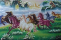 Tranh đá quý mã đáo truy phong - DV15