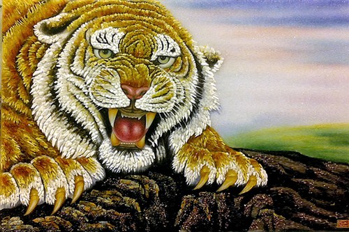 Tranh đá quý con hổ - DV18