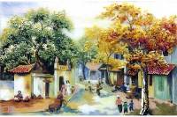 Tranh đá quý phố cổ Hà Nội - THN19