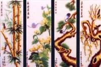 Tranh đá quý Tùng Trúc Cúc Mai - TQ17