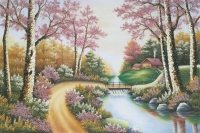 Tranh đá quý ngôi nhà trong rừng - PCNN15