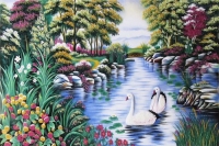 Tranh đá quý hồ thiên nga - PCNN19