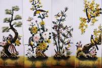 Tranh tứ quý Tùng Trúc Cúc Mai - TQ19