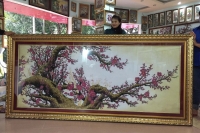 Tranh đá quý hoa đào HD11