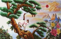 Tranh đá quý Song hạc - an lành gia đạo - DV28