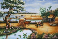 Tranh đá quý đồng quê Việt Nam - TPC55