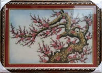 Tranh đá quý hoa đào HD12