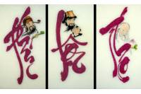 Tranh đá quý bộ 3 chữ Phúc Lộc Thọ - TC04