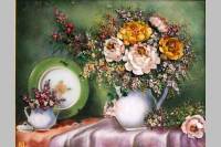 Tranh đá quý bình hoa hồng - TV03