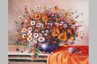 Tranh đá quý bình hoa cúc - TV09