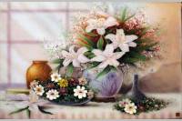 Tranh đá quý bình hoa ly - TV10