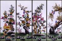 Tranh tứ quý Mai Hồng Cúc Trúc - TQ02