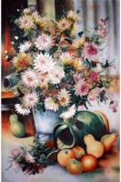 Tranh đá quý bình hoa cúc - TV25